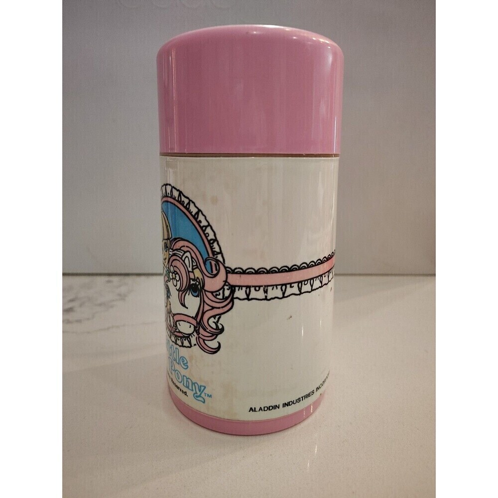 Vintage 1986 My Little Pony Aladdin Thermos for Kids Lunchbox Collectible Pink - Picture 2 of 15